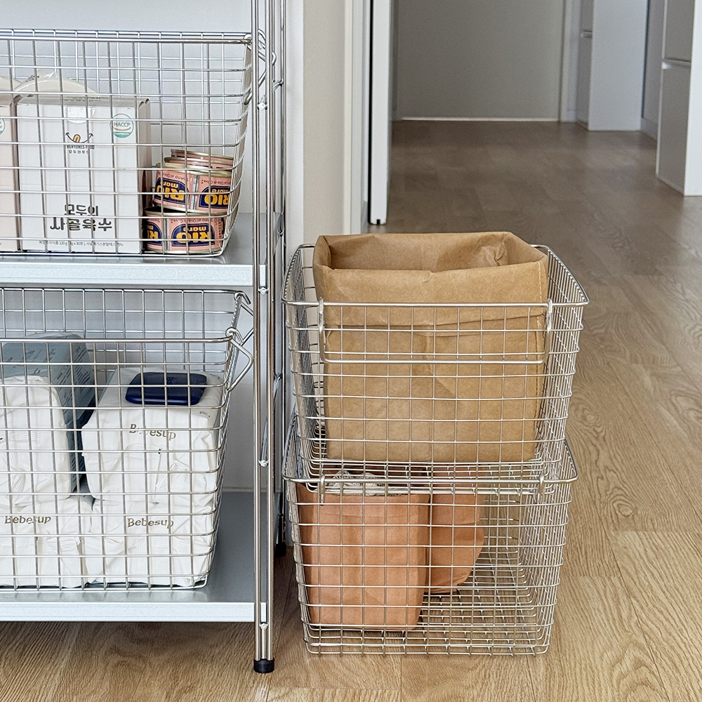 페이퍼백 냉장고 야채 보관함 종이 크라프트지 봉투 수납 S