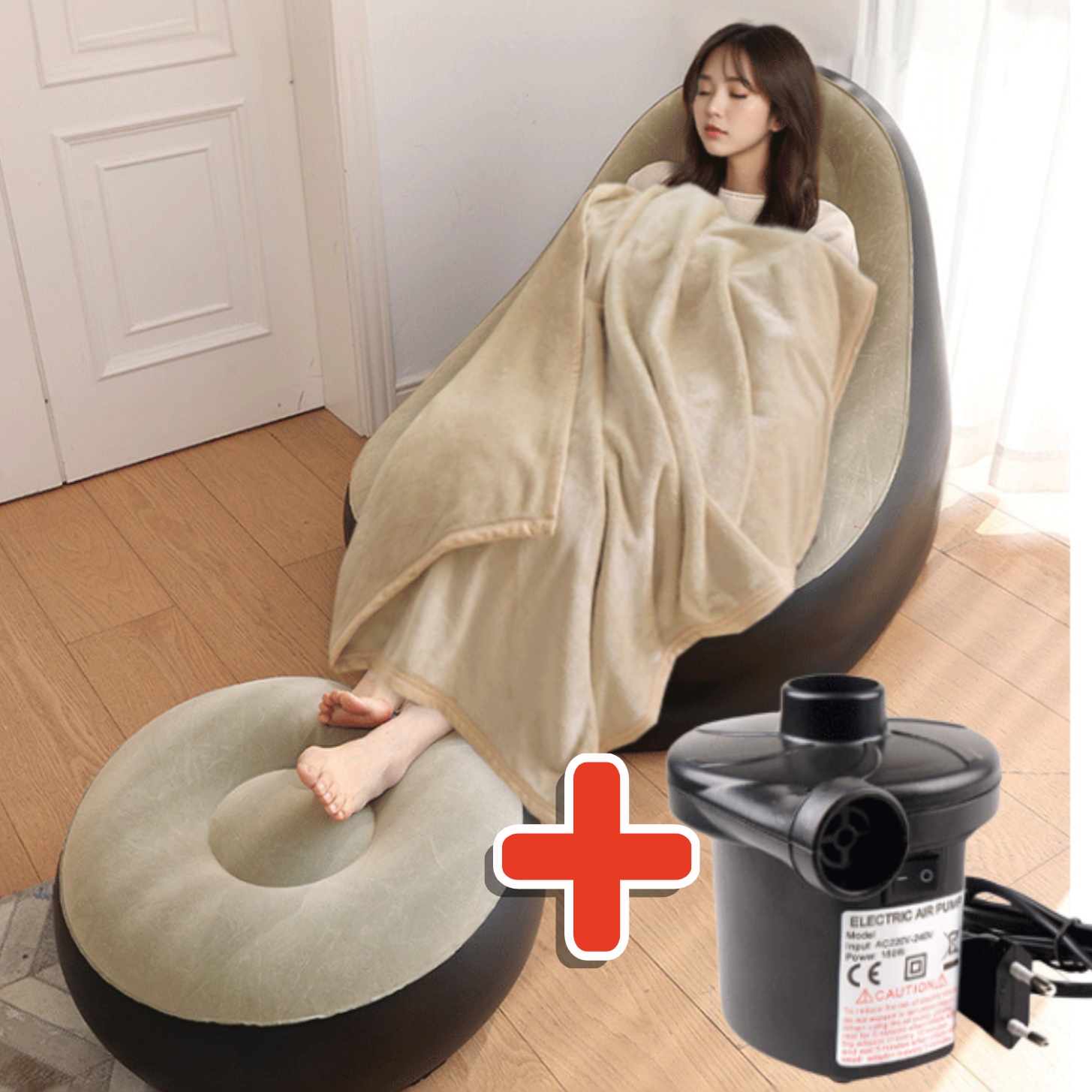 1인 에어 쇼파 침대 에어 소파 베드 눕는 소파 빈백