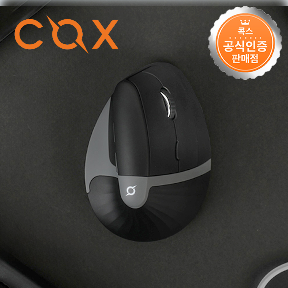 국내정발 콕스 CEM20 인체공학 블루투스 무선 버티컬 저소음 마우스 블랙