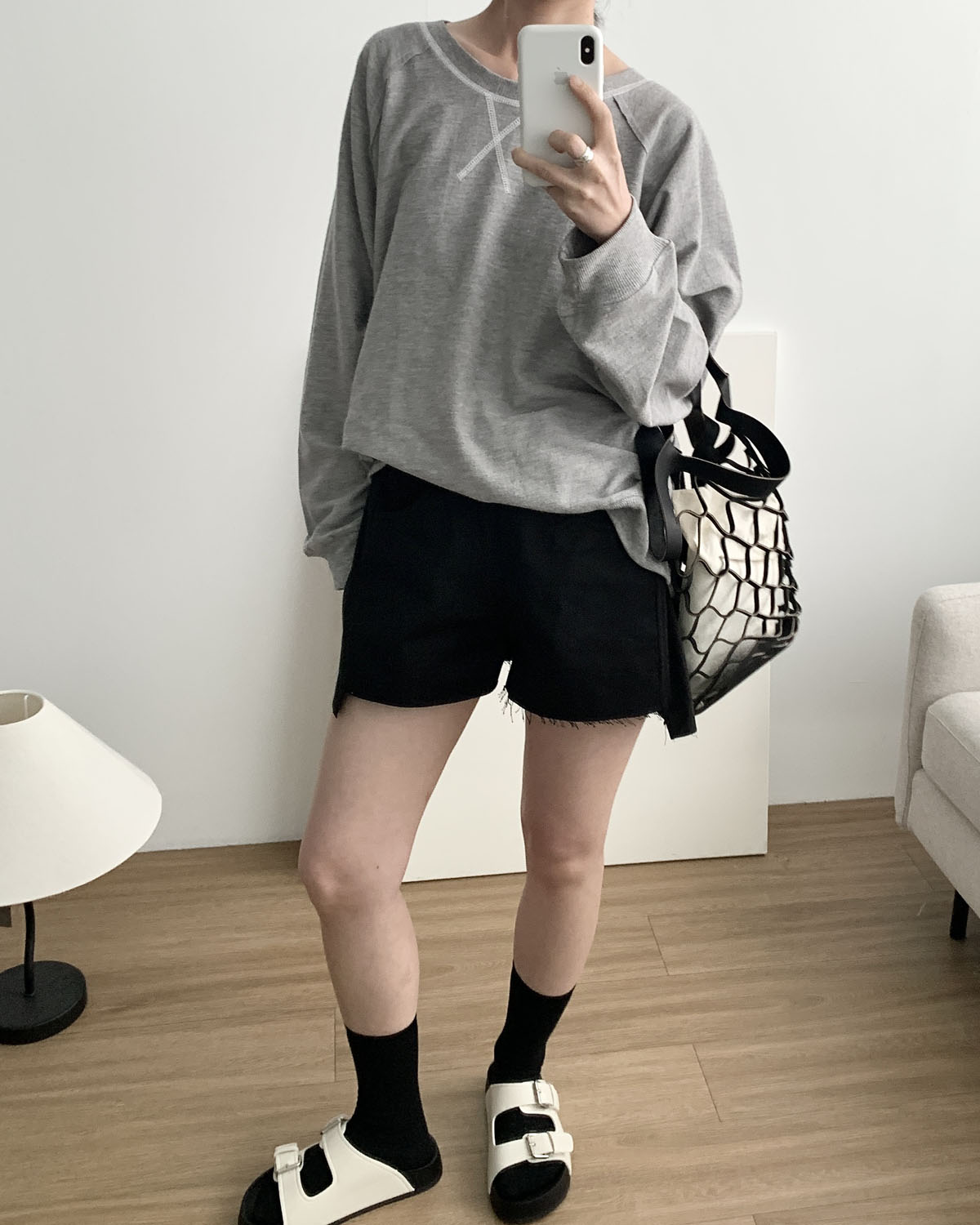 아웃핏 몬토레 팬츠 옆밴딩 3부 A라인 숏팬츠 (2c) - 상세 이미지 3