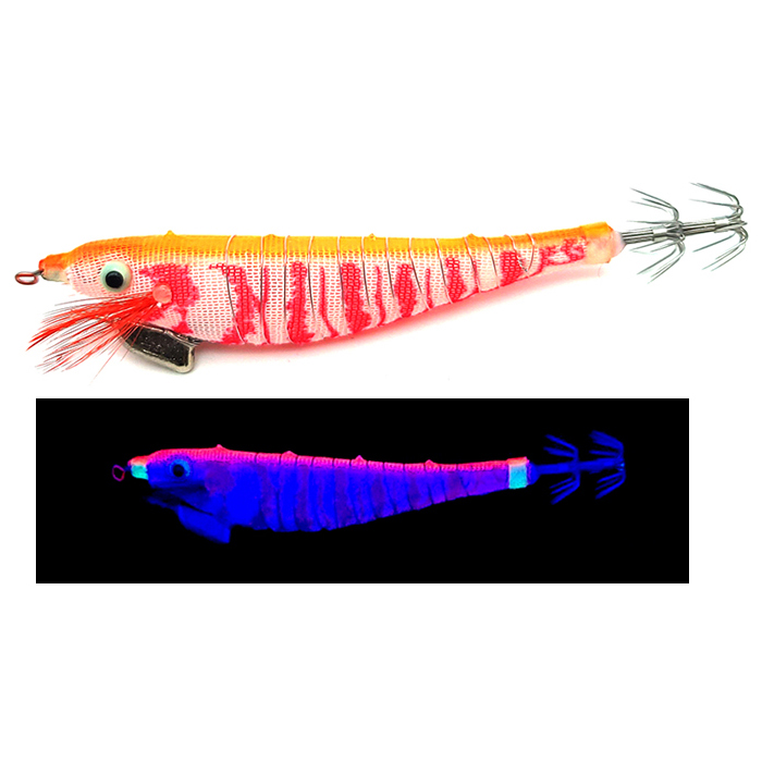 백경조침 SG-523 미니 스퀴드 히어로 야광 UV 삼봉에기 05, 9.6cm - 메인 이미지