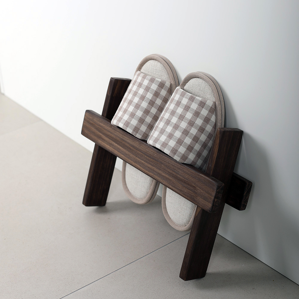 실내화 거치대 원목 거실 슬리퍼 거치대 꽂이 걸이 정리대 앤틱 미니 1단