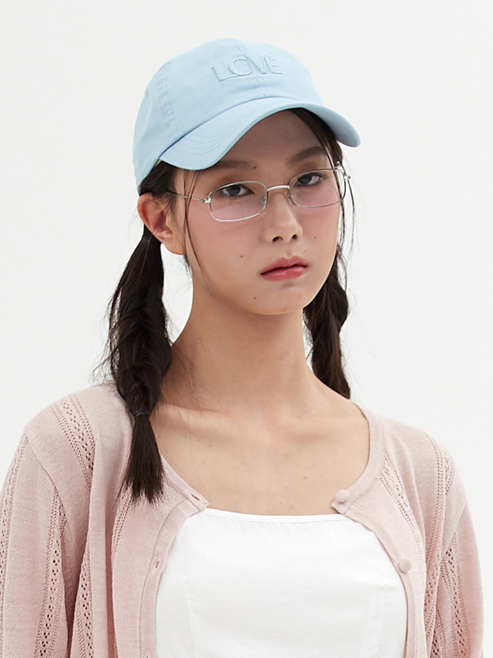 [엘씨브이] LCVE LOGO WASHED COTTON BALL CAP_SKYBLUE - 상품 이미지