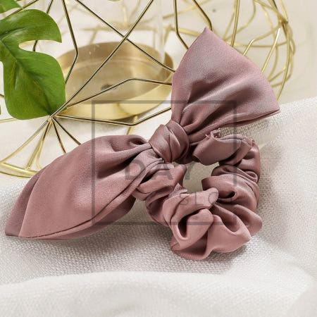 데이슬롯 실크 리본 곱창밴드 헤어스크런치 딥핑크 여성머리끈