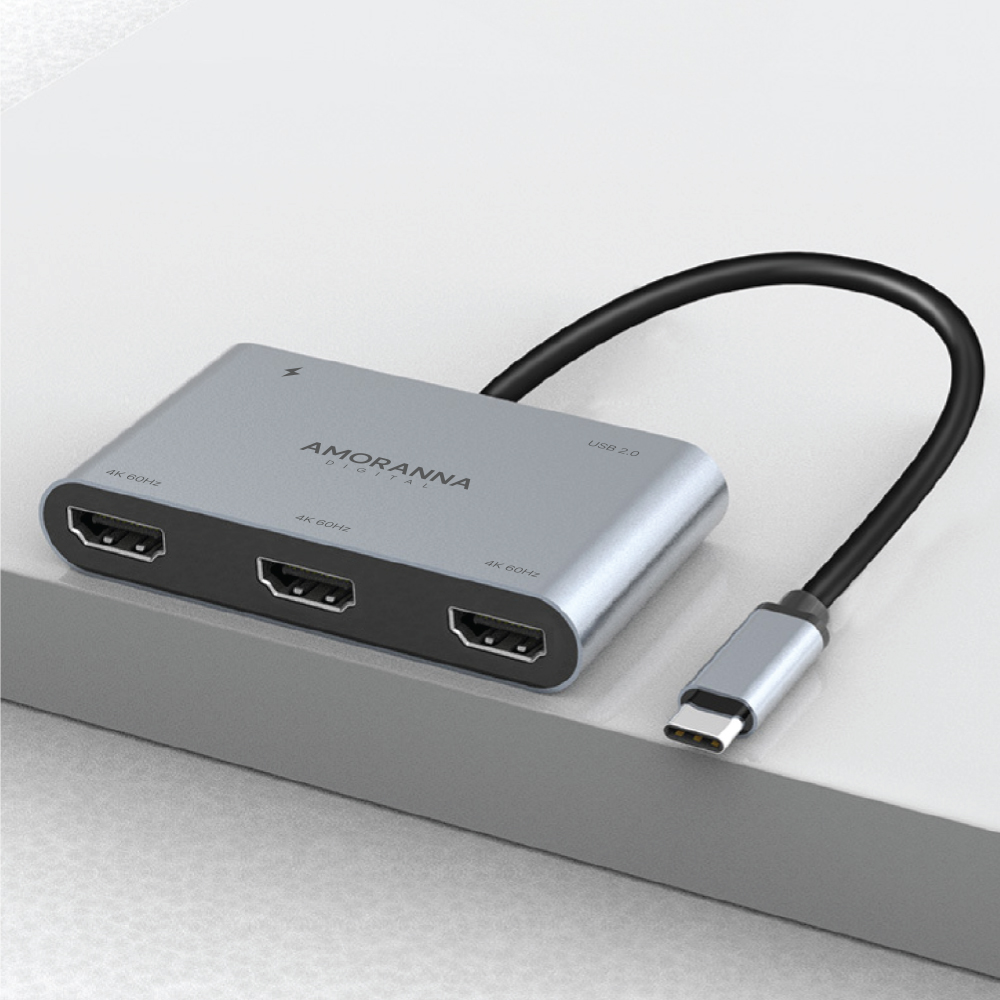 아모란나 C타입 트리플 모니터 분배기 HDMI 컨버터 MST 허브 5in1 60Hz 이미지 2