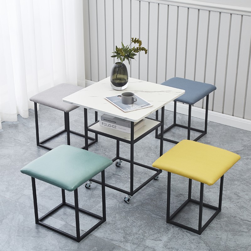 소형 원형 접이식 야외 테이블 카페 발코니 캠핑 플라스틱 테라스 디자인 원형테이블 사각의자세트 A