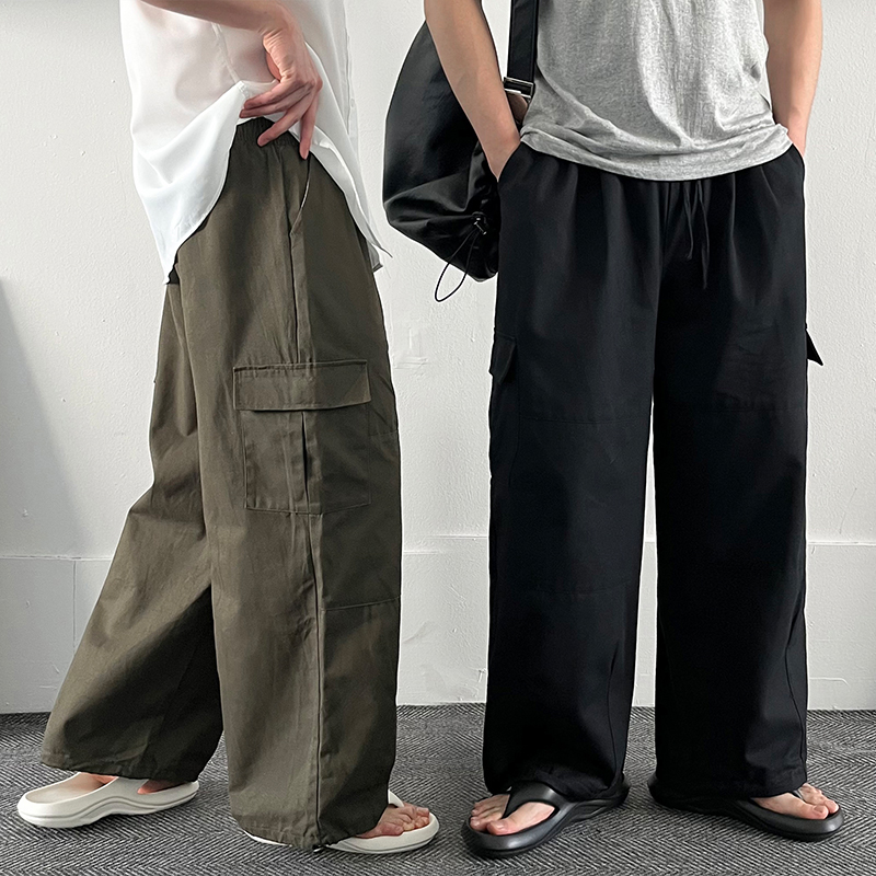 1+1 남자카고바지 건빵바지 통바지 남자와이드팬츠 - 상품 이미지