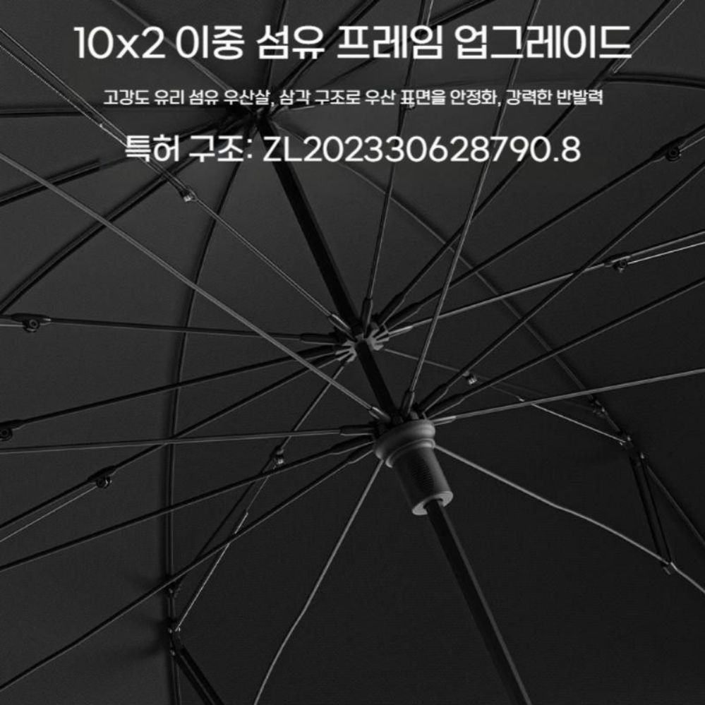 거꾸로 우산 c자형 고리 손잡이 이중층 대형 더블 레이어 폭풍 저항 프레임 - 상세 이미지 3