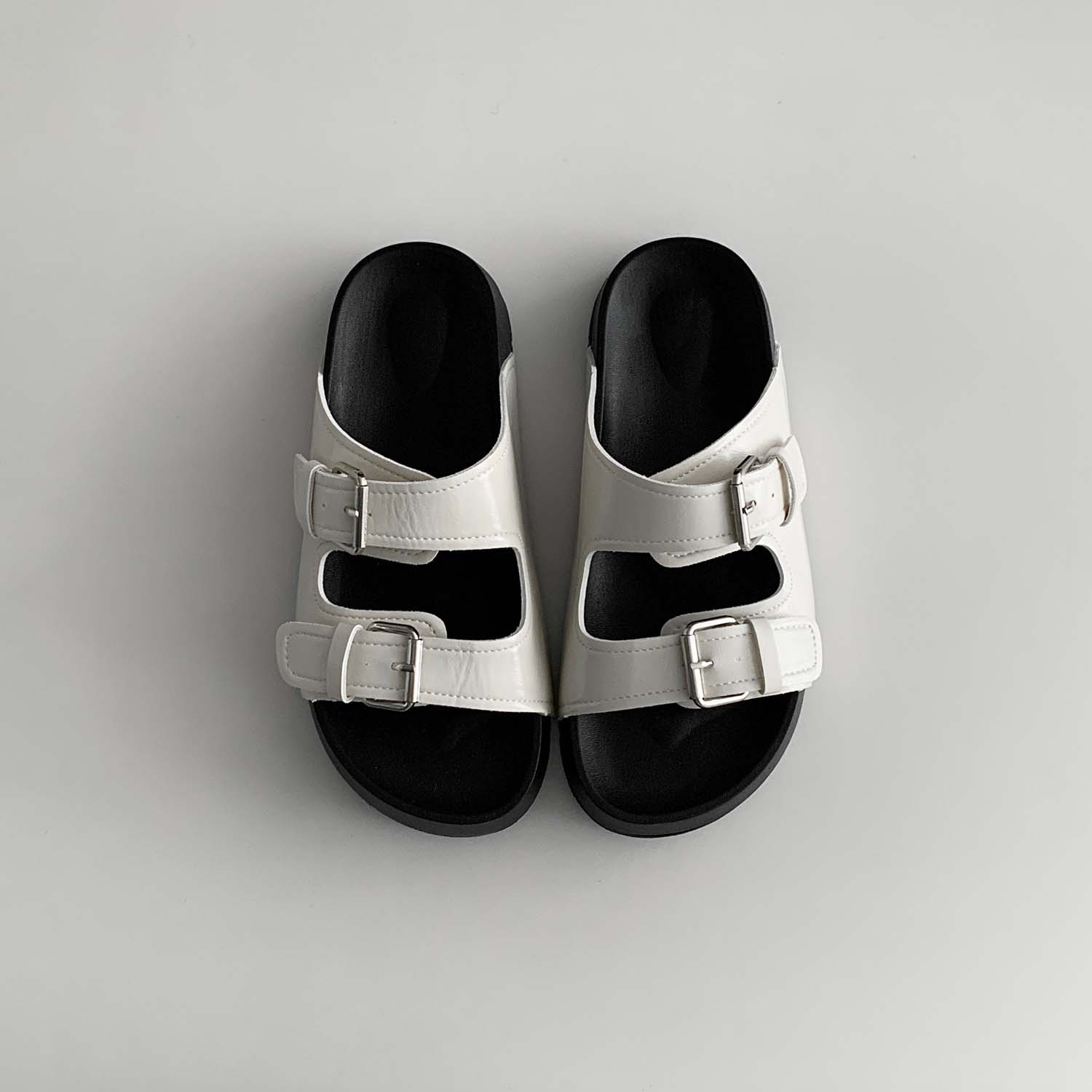 [일부당일] 바닐라 버클 슬리퍼 가벼운 플랫폼 통굽슬리퍼 웨어링무드 (크림, 굽 3.3cm)