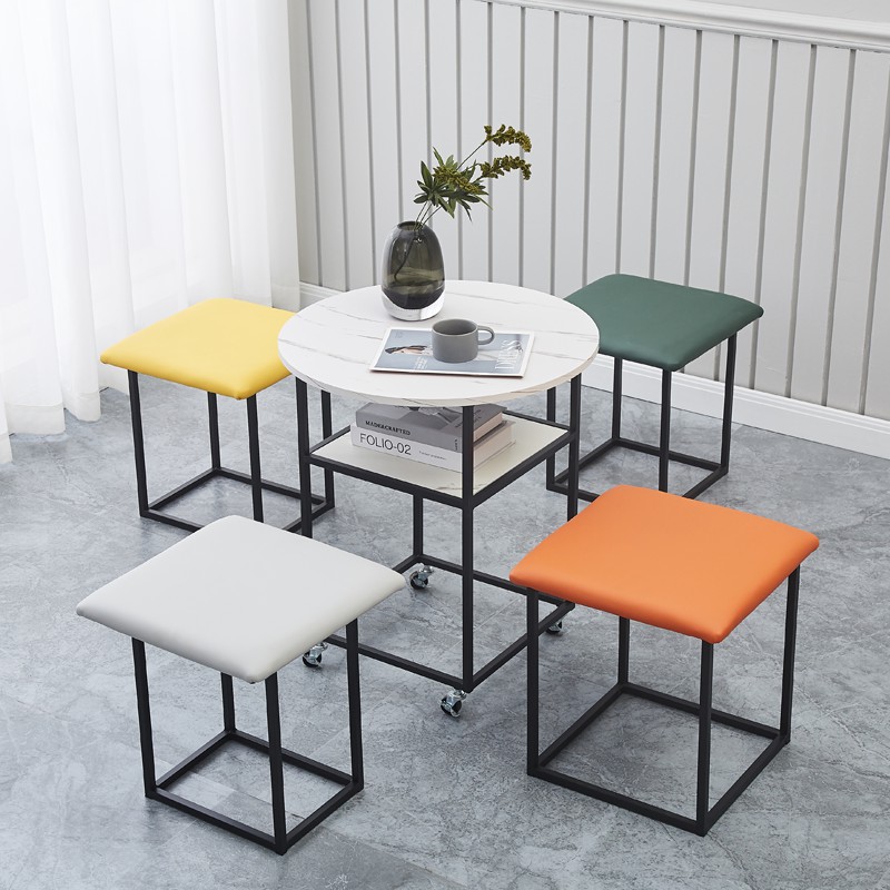 소형 원형 접이식 야외 테이블 카페 발코니 캠핑 플라스틱 테라스 디자인 원형테이블 사각의자세트 A