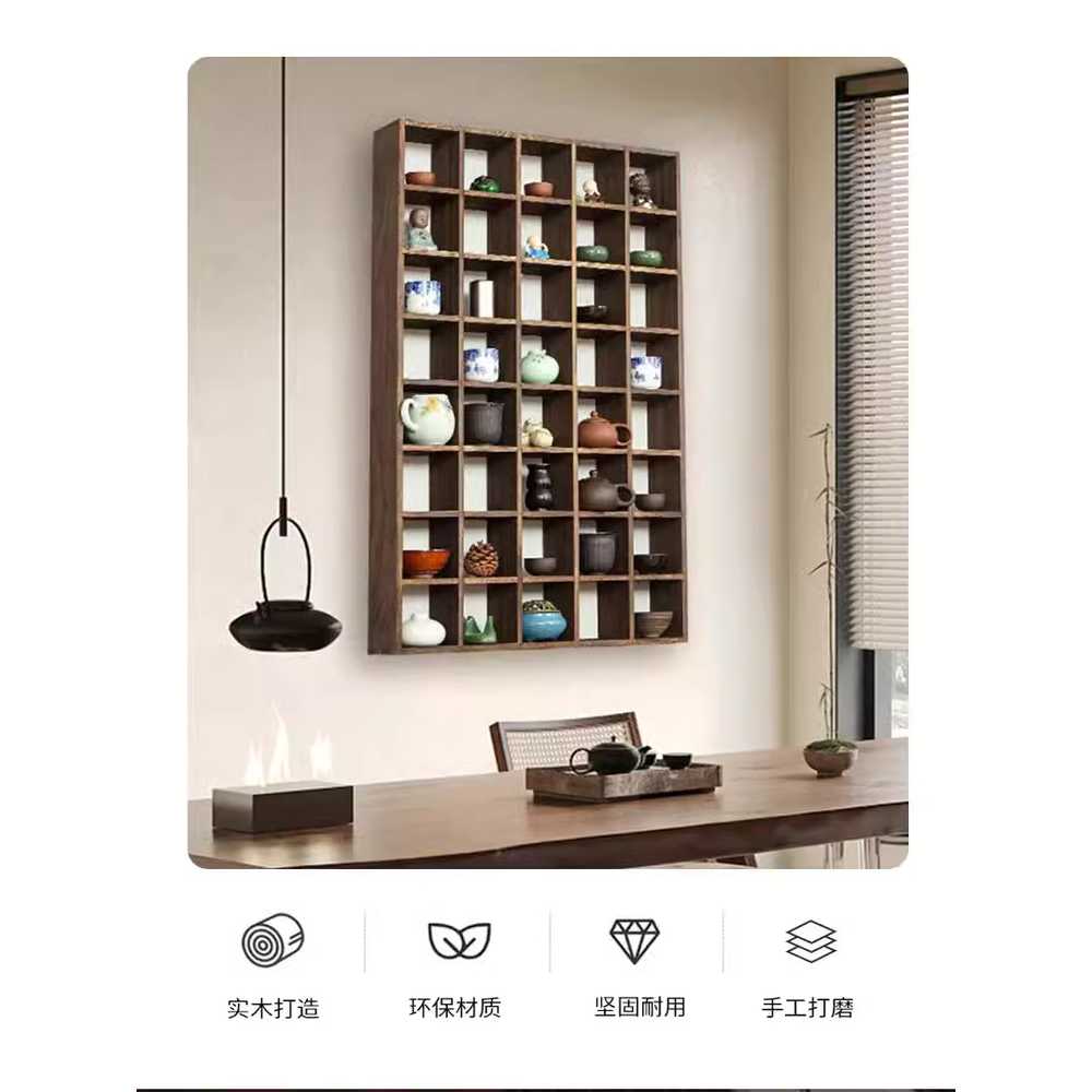 찻잔 장식장 원목 그릇진열장 우드 머그컵 컵보드 30칸 A - 상세 이미지 3