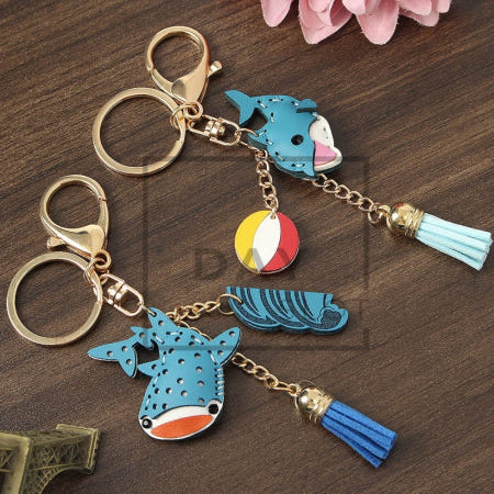 [트렌디프레소협력사]데이슬롯 동물 열쇠고리 키링 2p 상어 돌고래 키홀더 귀여운키링