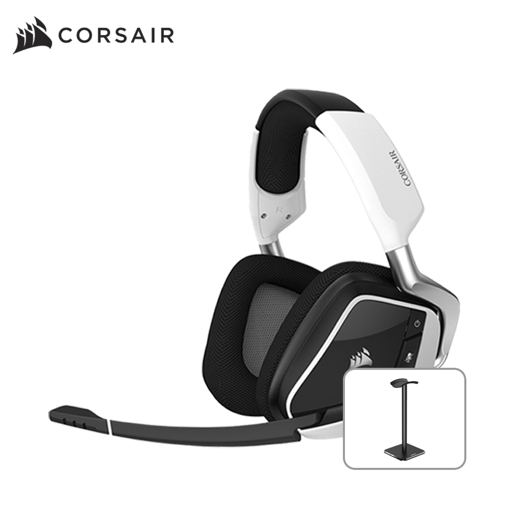 커세어 VOID RGB Elite 무선 7.1채널 게이밍 헤드셋 화이트 헤드셋 거치대 에디션