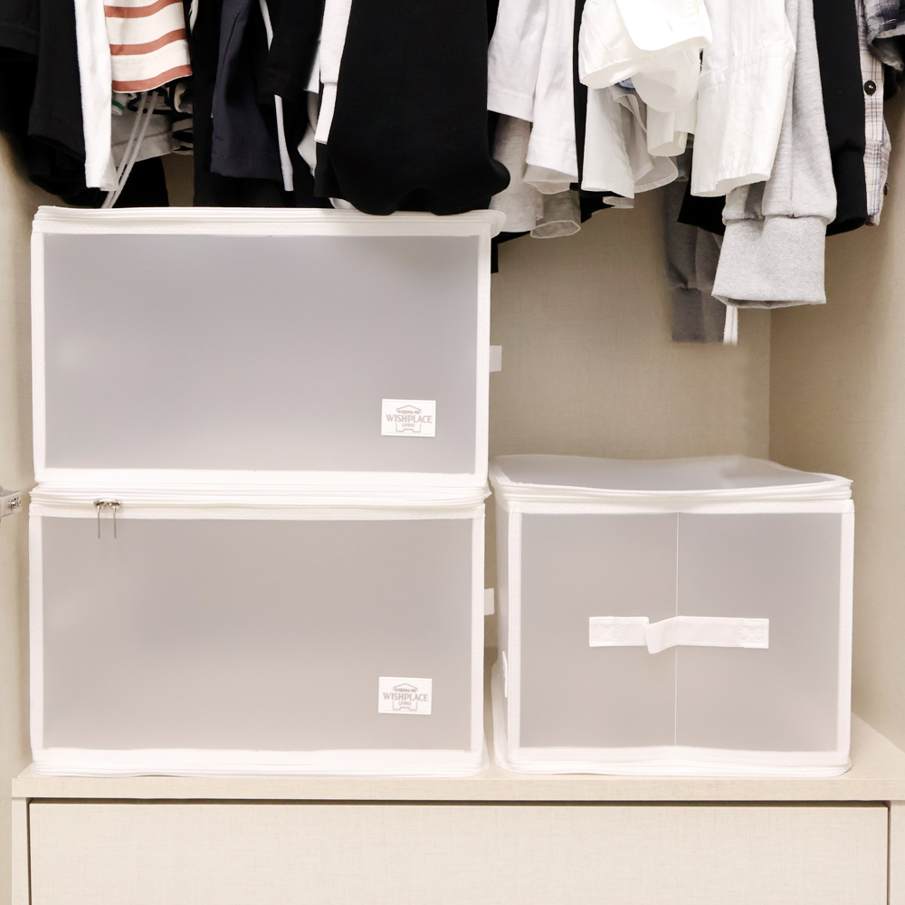 옷 이불 의류 정리함 보관함 접이식 투명 수납 리빙박스 6.7L