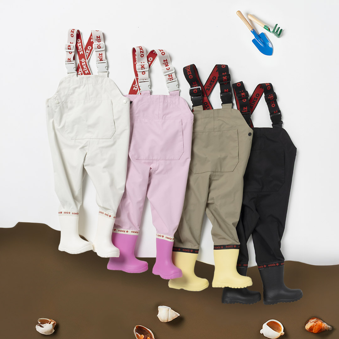 어린이 갯벌 가슴 장화 유아 아기 레인부츠 가슴장화