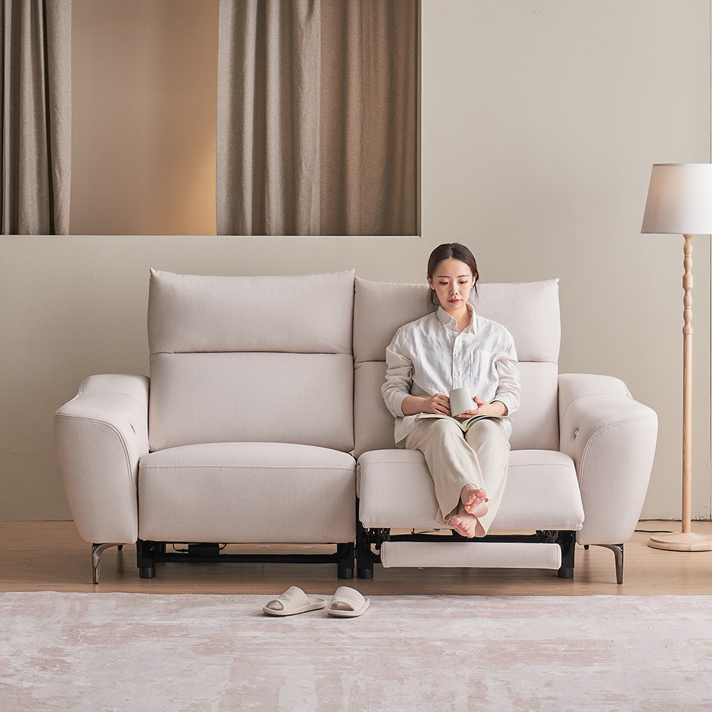 장인가구 오실리아 3인용 양방향 전동 리클라이너 패브릭 소파