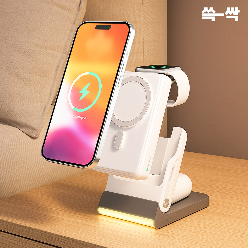 쓱싹 UMPB-MF5in1LED 맥세이프 5in1 LED 보조배터리 무선충전 휴대용 아이폰 전용 - 상품 이미지