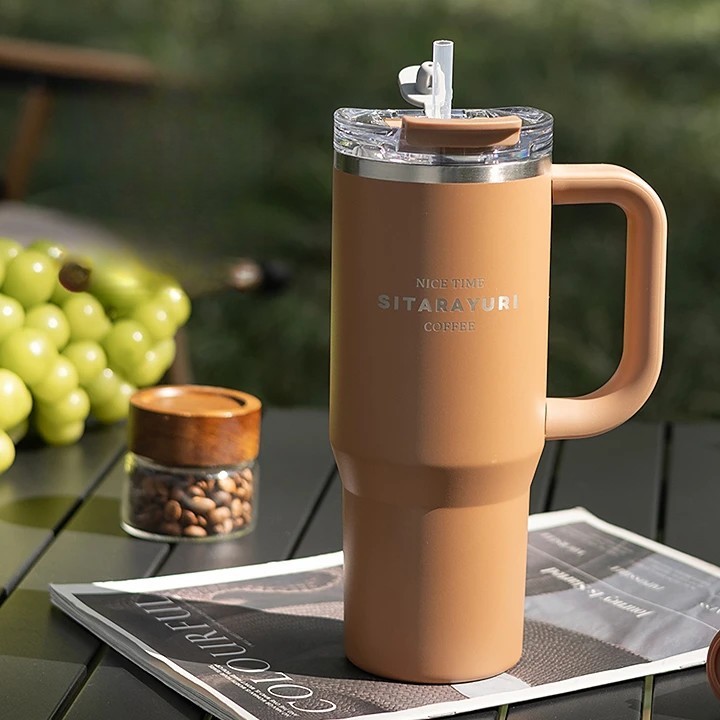 대용량 투웨이 텀블러 스텐 보냉 보온 운동 900ml, T43 브라운 - 상품 이미지