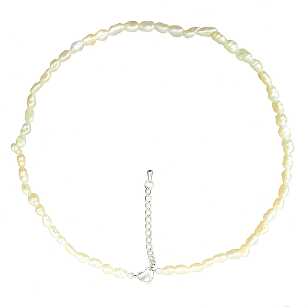 못난이 담수 진주목걸이 천연 바로크 진짜 쌀알 3mm - 상세 이미지 3
