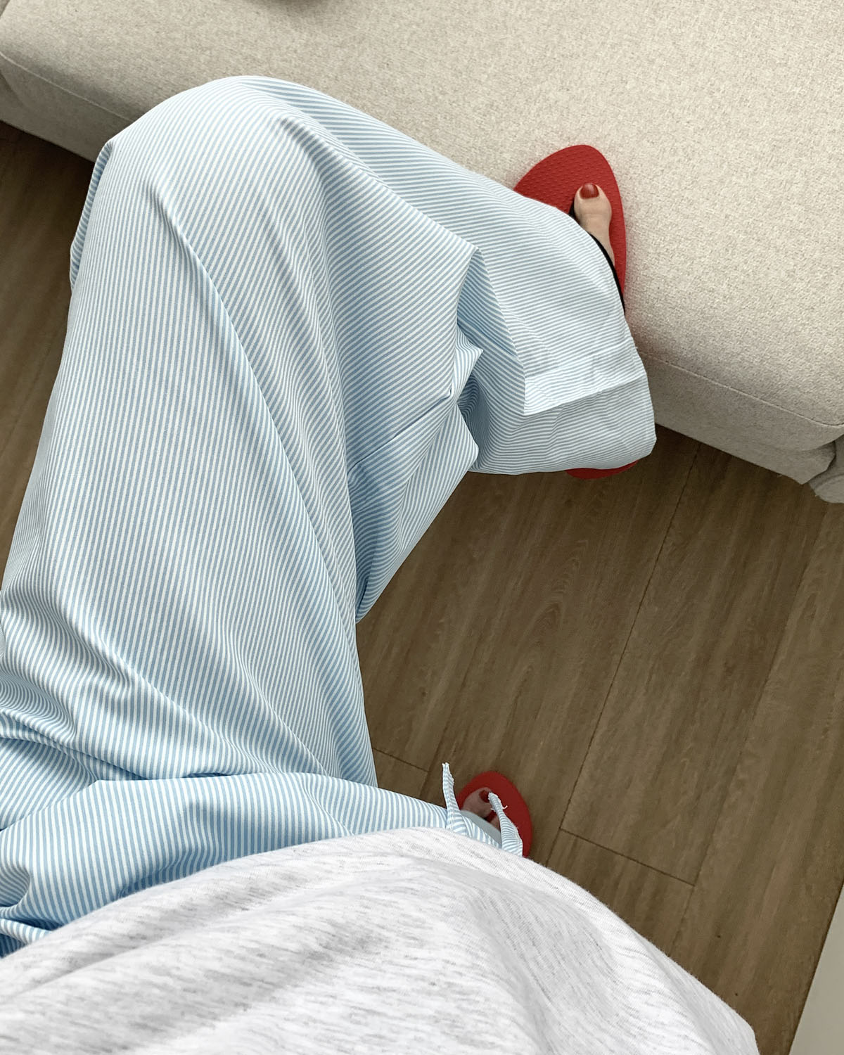 하우스 파자마 팬츠 스트라이프 밴딩 스트링 파자마팬츠 웨어링무드 (2c) - 상세 이미지 5