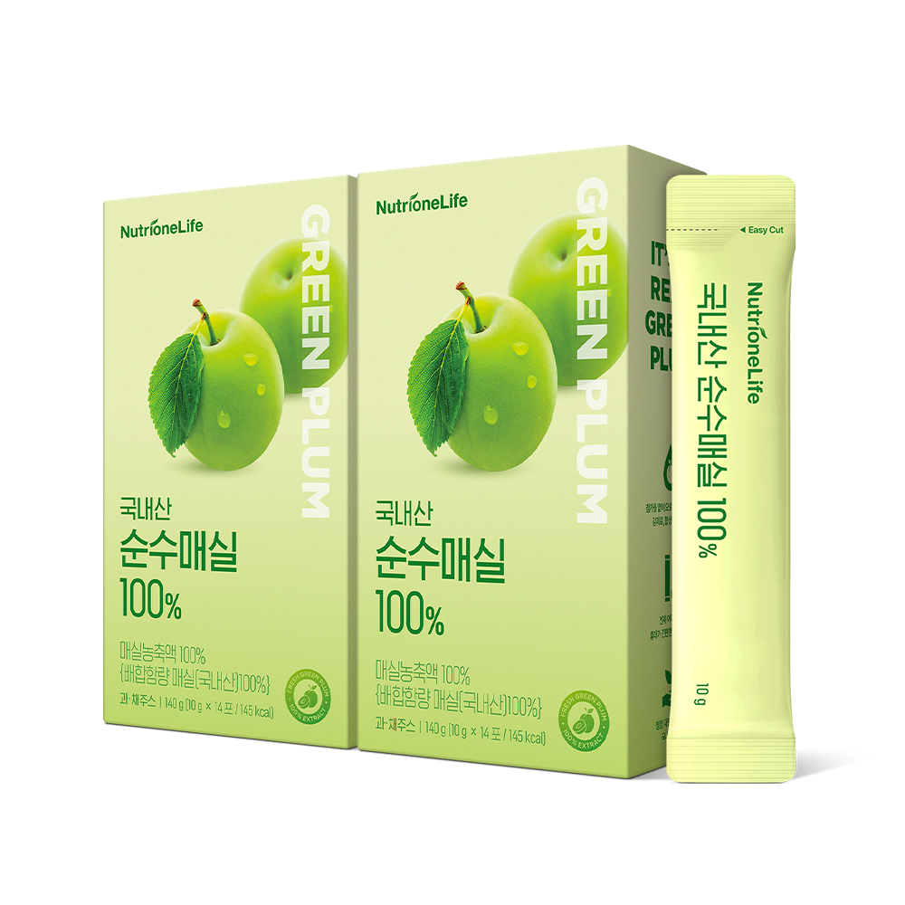뉴트리원 국내산 순수매실 100% 2박스 총 28포 착즙액