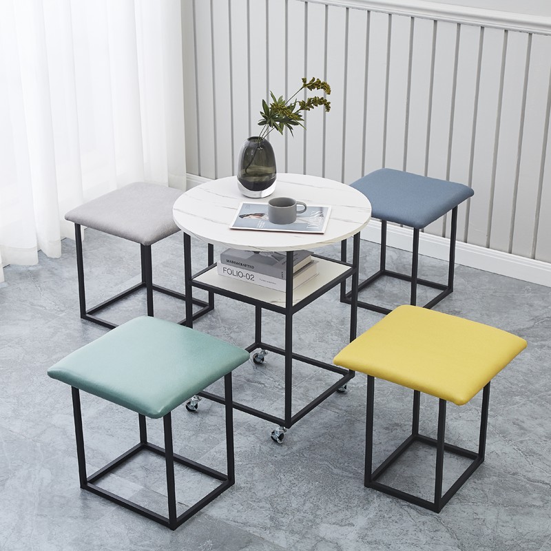 소형 원형 접이식 야외 테이블 카페 발코니 캠핑 플라스틱 테라스 디자인 원형테이블 사각의자세트 A