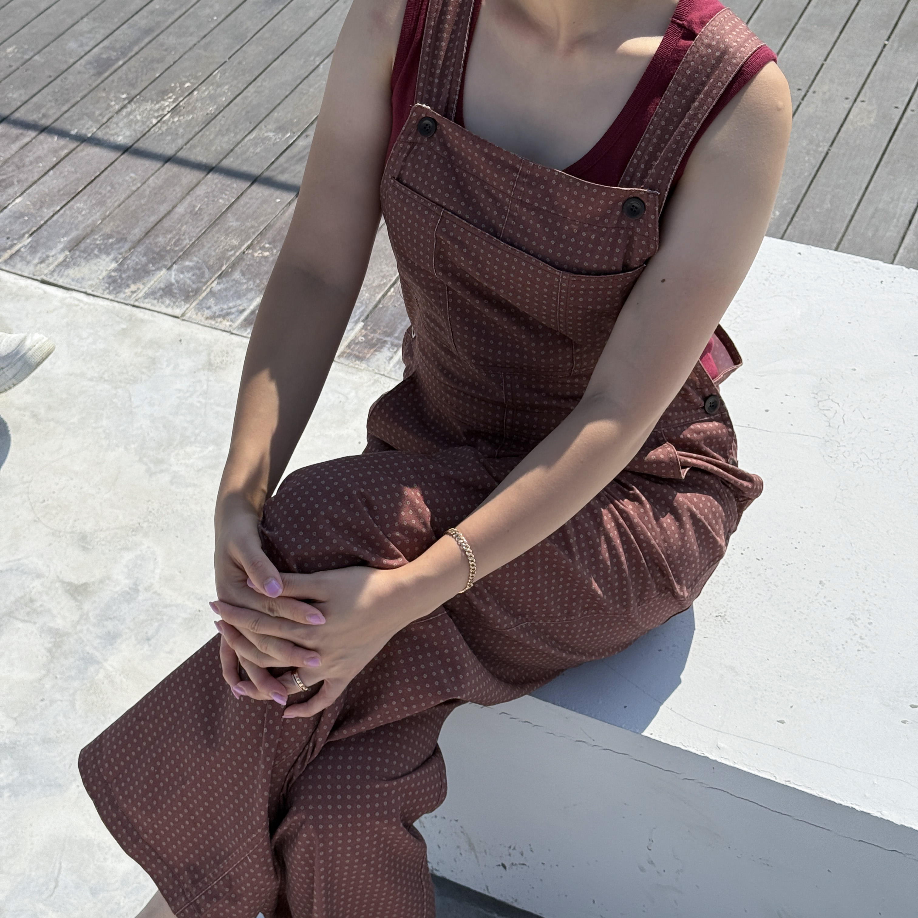 보아투 여자 도트 오버롤(2 color) 키 큰 멜빵 바지 이미지 4