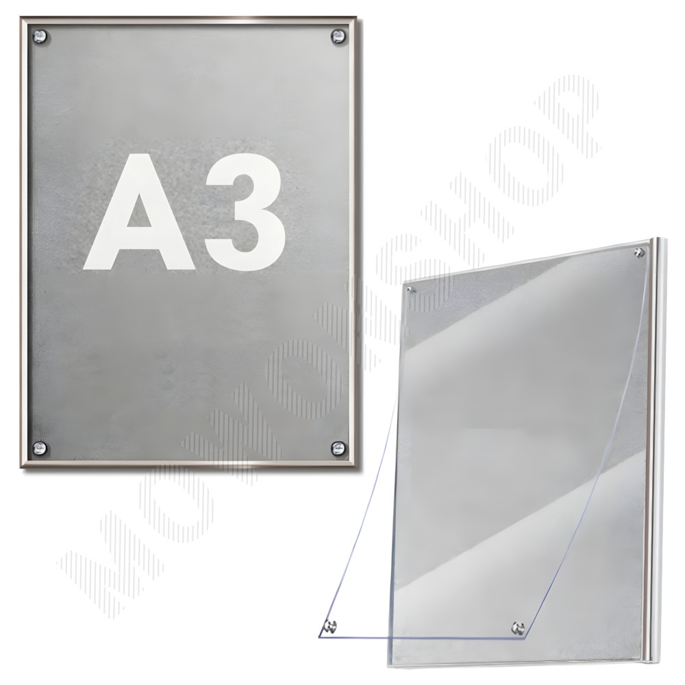 고급 아크릴 알루미늄 액자 가벼운 개폐형 프레임 a3사이즈액자 실버