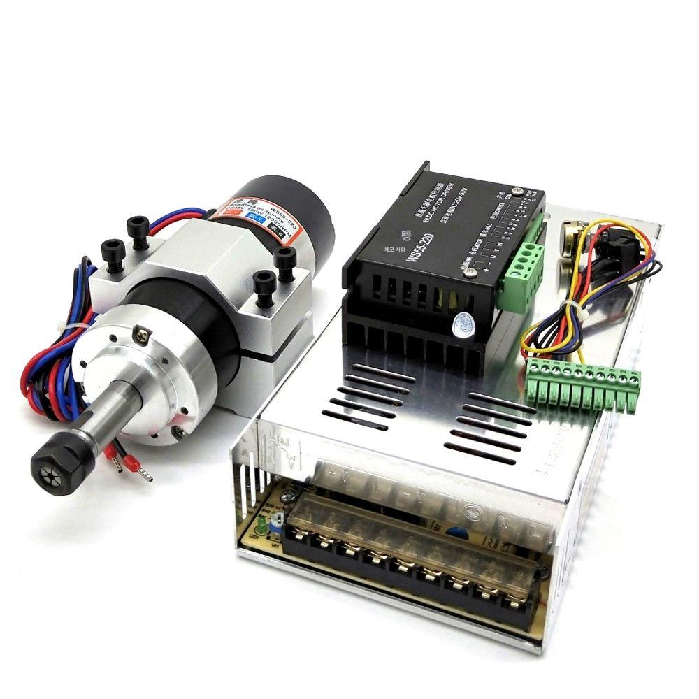 220V 고속 브러시 스핀들 모터 세트 DIY CNC 조각기 부품 화이트 4종 세트 - 메인 이미지