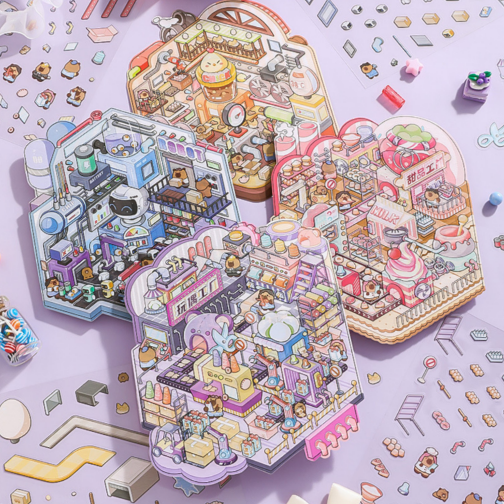 3D 방꾸미기 스티커 씬 곰인형공장