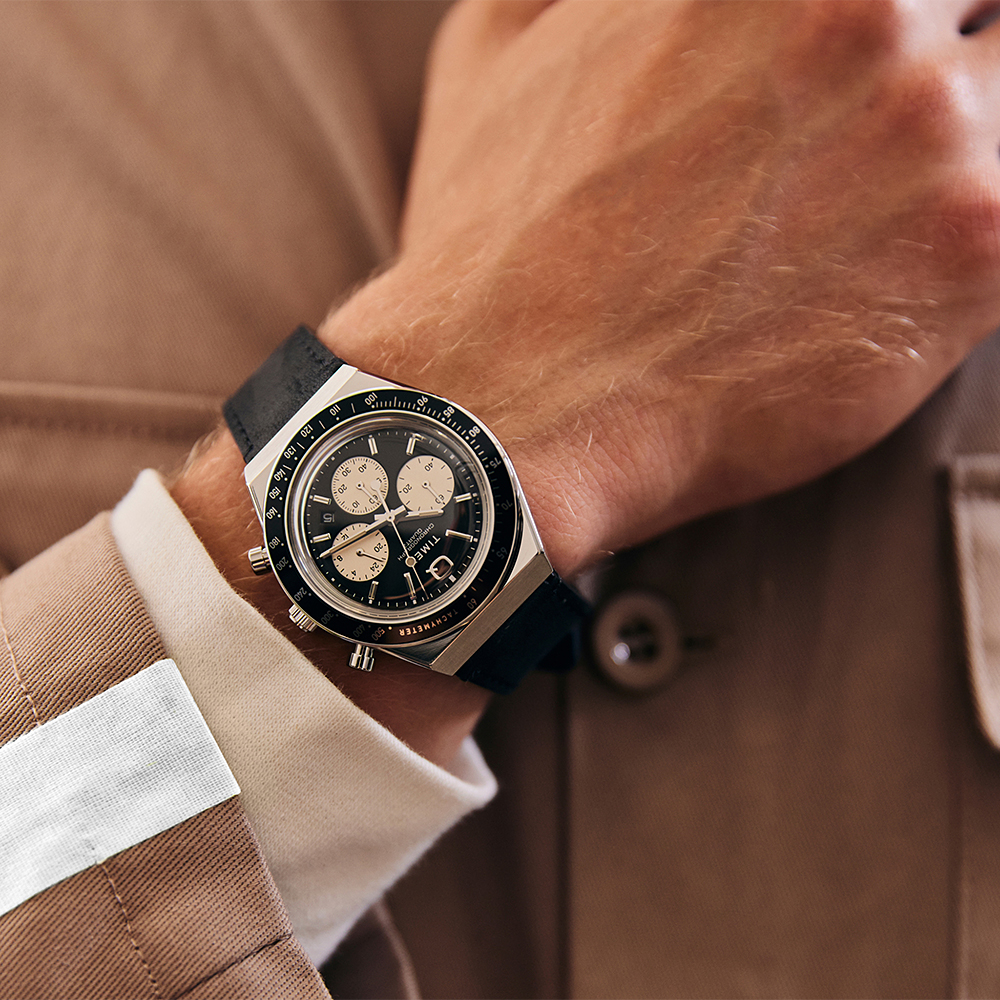 타이맥스 Q TIMEX 크로노그래프 가죽스트랩 스포츠시계 40mm TW2V42700 - 상세 이미지 3