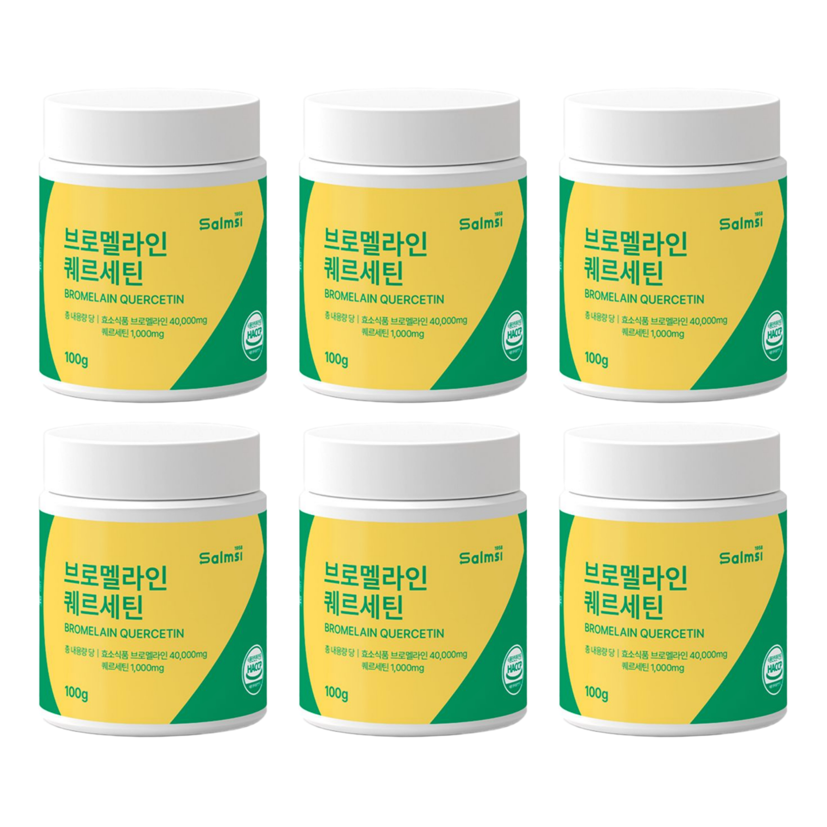 브로멜라인 퀘르세틴 파인애플 맛 덱스트린 100g x 6개 - 상품 이미지
