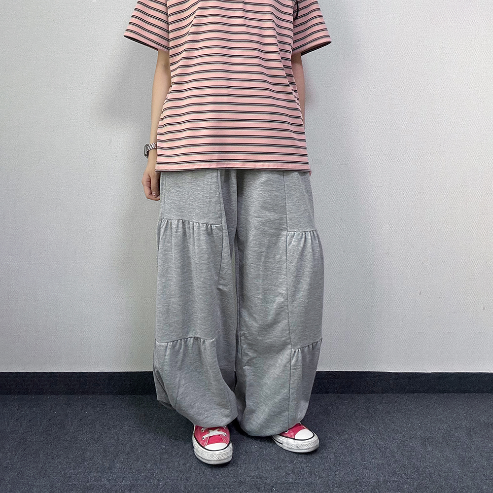 카르 셔링 밴딩 와이드 팬츠 [2Color] - 상품 이미지