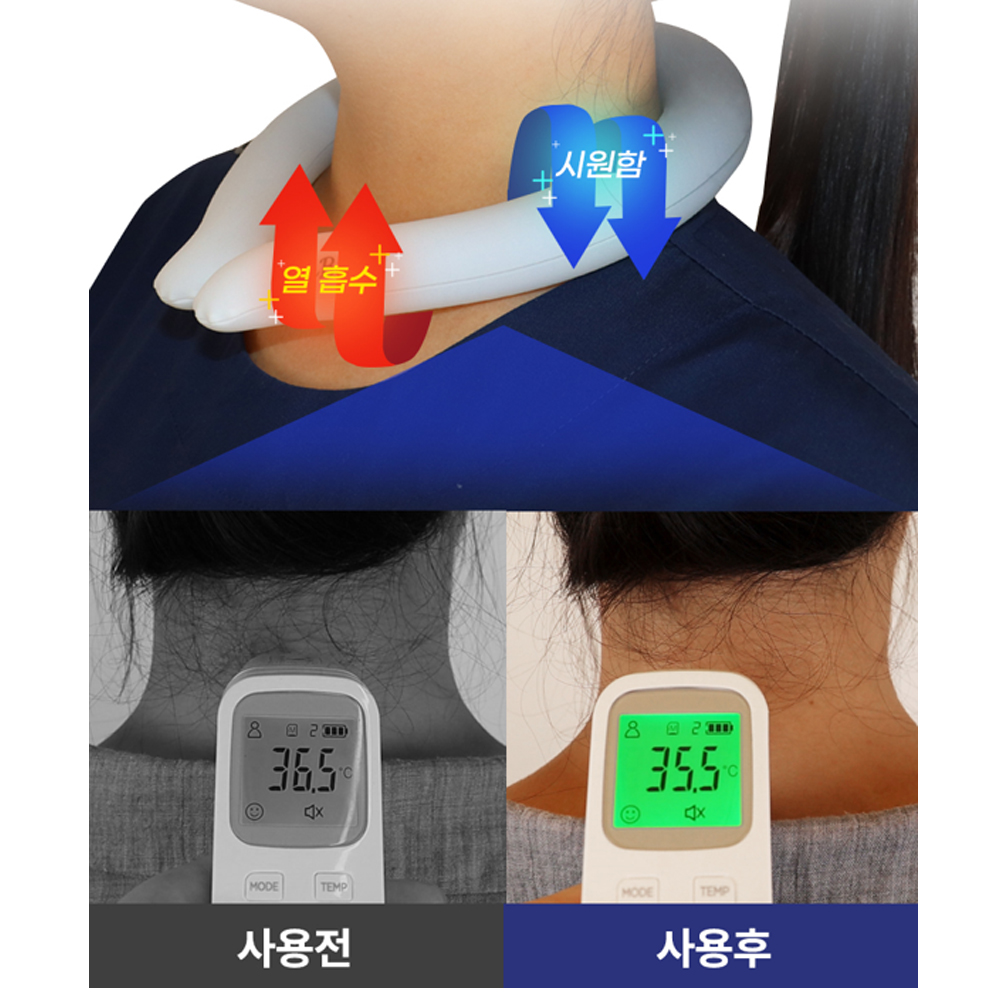 라인벨라 아이스 넥쿨러 18도 와이드 PCM 쿨링 넥밴드 여름용 캠핑 등산 골프 ML 블루 - 상세 이미지 2