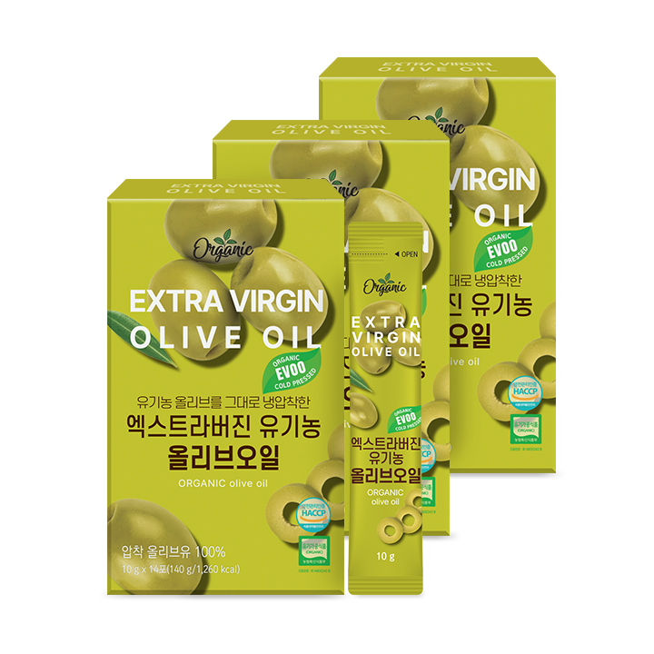 천호엔케어 유기농 엑스트라버진 피쿠알 올리브오일 스틱 냉압착 올리브유 14포, 3개 - 상세 이미지 2