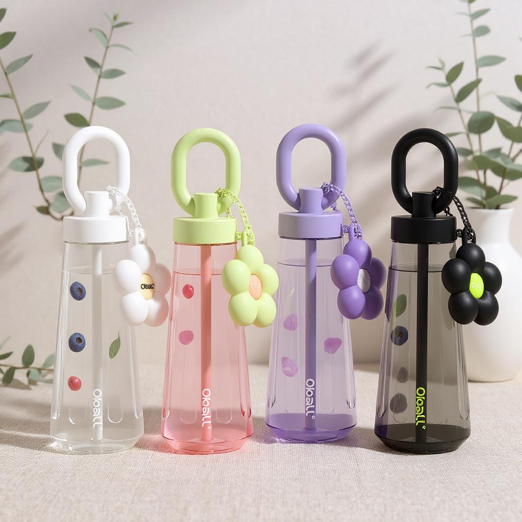 블러썸 오볼 봄 여름 텀블러 스텐 500ml 보온 보냉 핸들 빨대 손잡이 차량용 물병 선물 대용량 등산 캠핑 - 상세 이미지 2