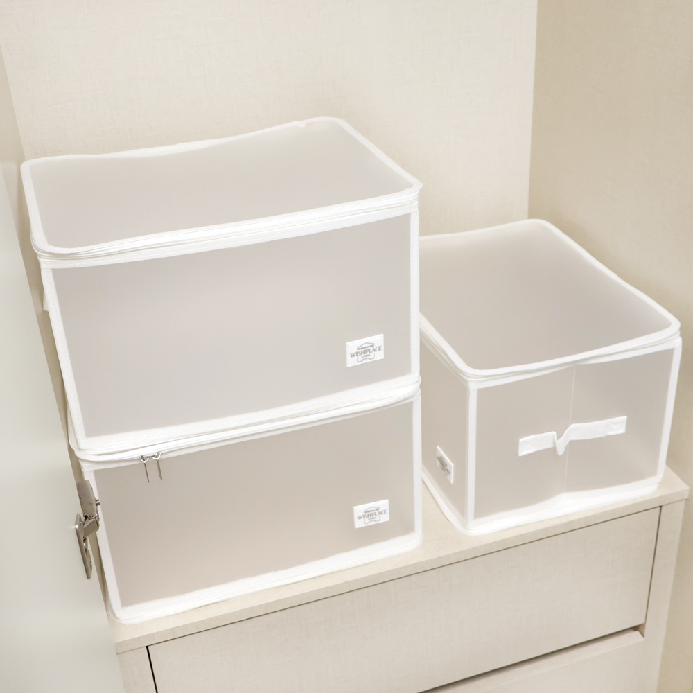 옷 이불 의류 정리함 보관함 접이식 투명 틈새 패브릭 수납 리빙박스 6.7L