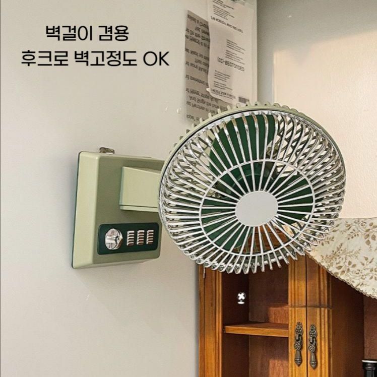 레트로선풍기 빈티지 미니선풍기 저소음 캠핑용 탁상용 화이트 C타입 3600mAh - 상세 이미지 3
