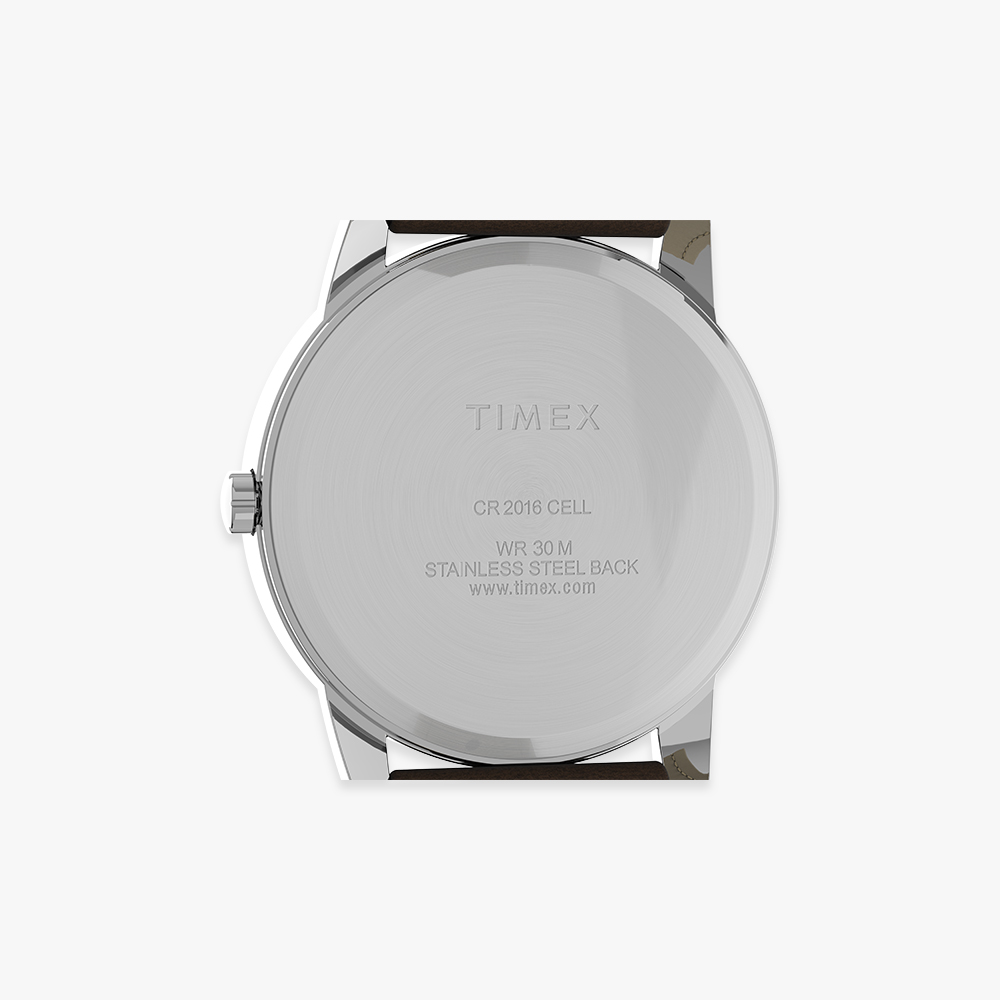 타이맥스 이지리더 데이데이트 브라운 가죽스트랩 손목시계 35mm T20041