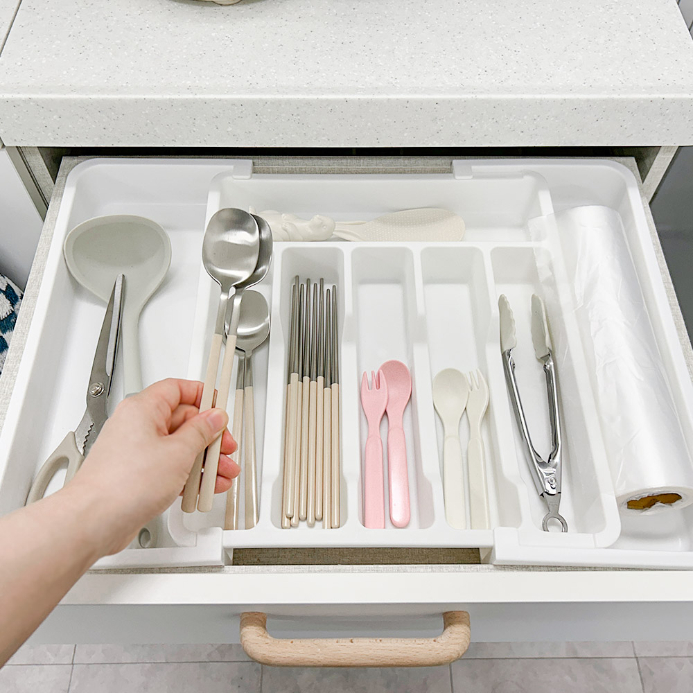 수저분리함 싱크대 서랍수저통 조리도구 수저정리함 수저보관함 수저함