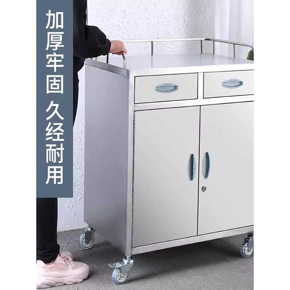 스테인리스 서랍장 수납장 받침 다기능 스틸 이동식 서랍1 도어2 - 상세 이미지 2