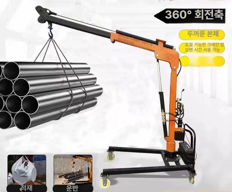1톤 전기 유압식 소형 크레인 이동식 가정용 전동 리프팅 장비 1t 전동 호이스트 - 상세 이미지 3