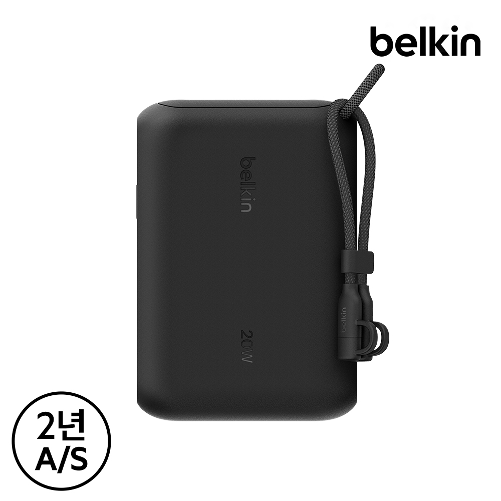 벨킨 20W 10000mAh 디스플레이 보조배터리 BPB027 C타입 케이블 기내반입 파워뱅크 아이폰17 16 호환