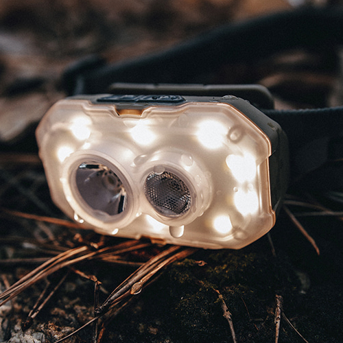 크레모아 캠핑용 헤드랜턴 헤디플러스 2구 낚시 등산용 백패킹 충전식 LED라이트 단색