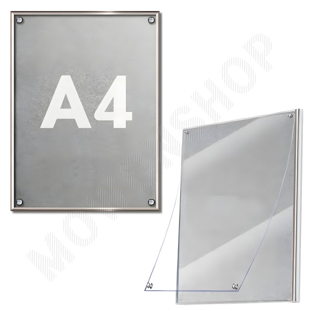 고급 아크릴 알루미늄 액자 가벼운 개폐형 프레임 a4사이즈액자 실버