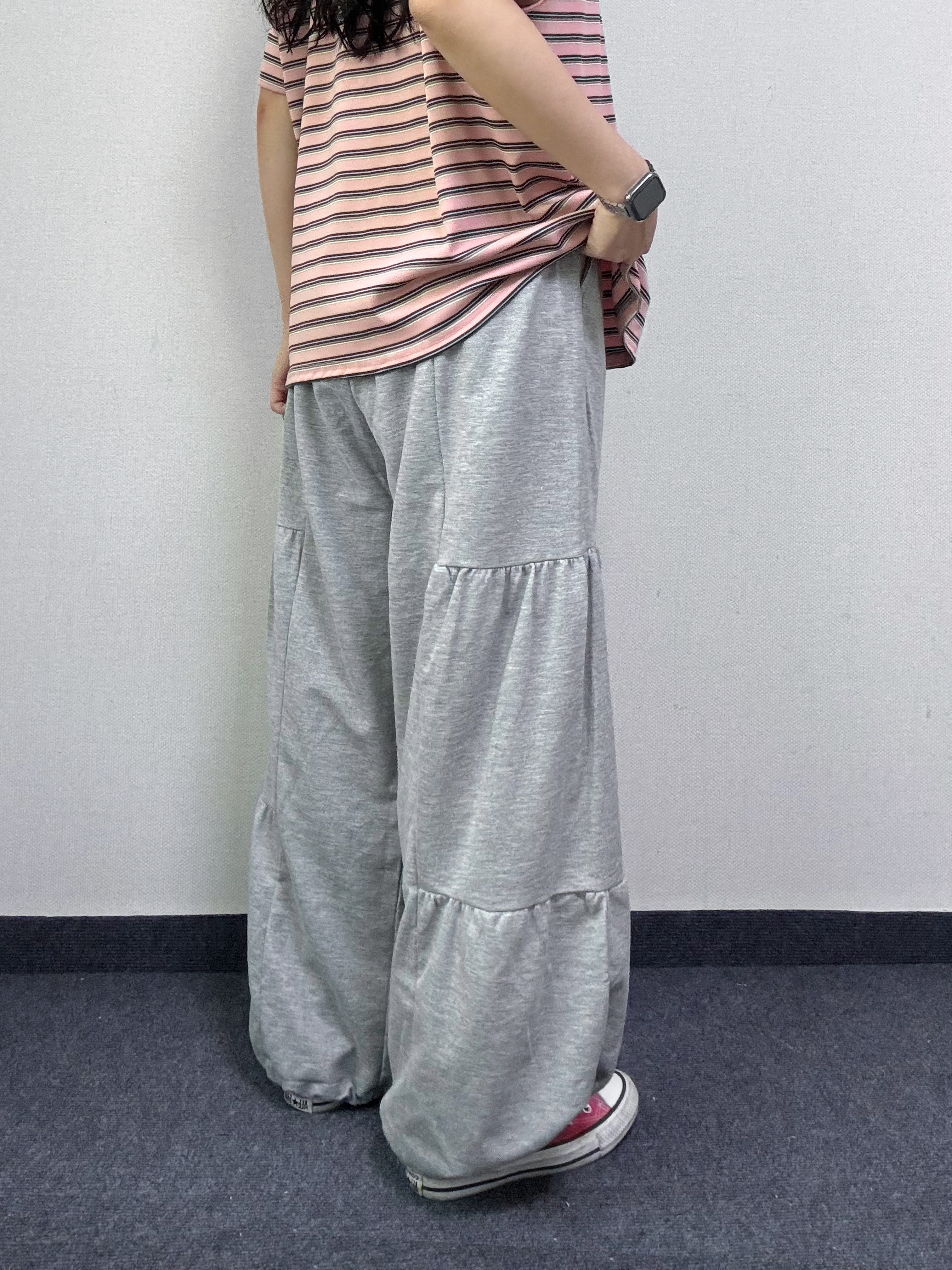 카르 셔링 밴딩 와이드 팬츠 [2Color] - 상세 이미지 3