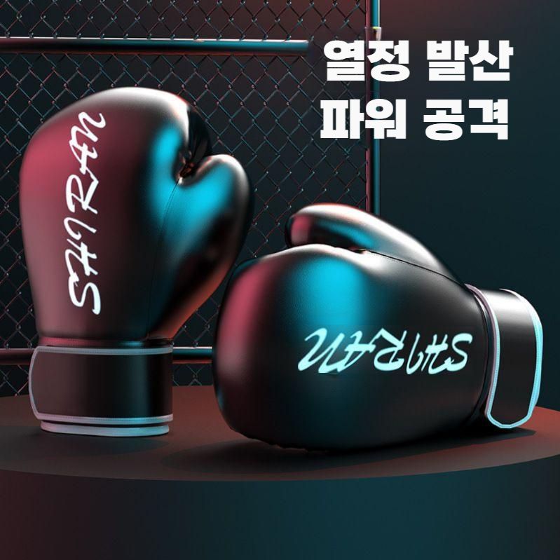 복싱글러브 킥복싱 무에타이 장갑 샌드백 훈련 연습용 블랙 10온스 - 상세 이미지 4