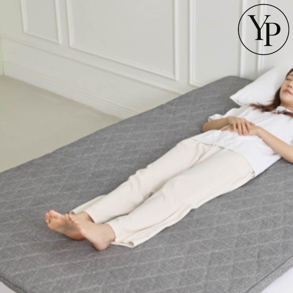 3단 접이식 토퍼 매트리스 허리편한 바닥형 고밀도 누빔 요커버 매트