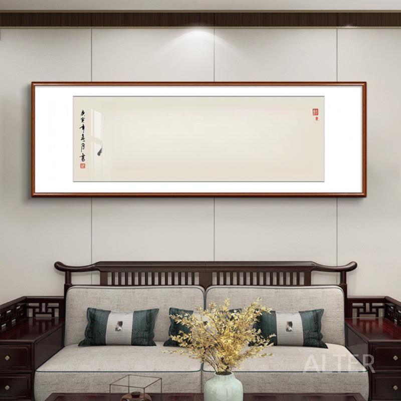 개업 선물 서예 사훈 전시회 거실 캔버스 표구 액자 가훈 인테리어 지행합일 50x150cm 로즈 우드 오렌지 우드 프레임 - 상세 이미지 2