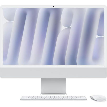 [해외]레티나 4.5K 디스플레이가 탑재된 Apple iMac 24인치, 10코어 CPU 및 GPU가 M4 칩, 2024년 말 - 실버, 기가비트 이더넷, 표준 디스플레이, 터치